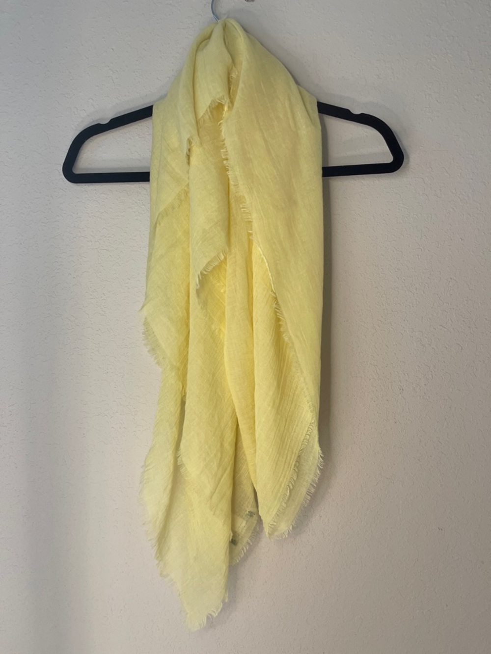 Tahari Pale Yellow Semi-Sheer Scarf Shawl Wrap Cape Pashmina Serape